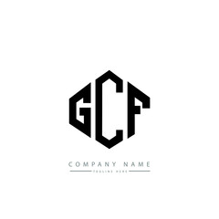 GCF letter logo design with polygon shape. GCF polygon logo monogram. GCF cube logo design. GCF hexagon vector logo template white and black colors. GCF monogram, GCF business and real estate logo.  