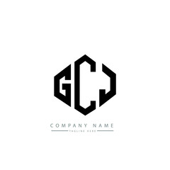 GCJ letter logo design with polygon shape. GCJ polygon logo monogram. GCJ cube logo design. GCJ hexagon vector logo template white and black colors. GCJ monogram, GCJ business and real estate logo. 
