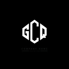 GCQ letter logo design with polygon shape. GCQ polygon logo monogram. GCQ cube logo design. GCQ hexagon vector logo template white and black colors. GCQ monogram, GCQ business and real estate logo. 
