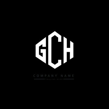 GCH letter logo design with polygon shape. GCH polygon logo monogram. GCH cube logo design. GCH hexagon vector logo template white and black colors. GCH monogram, GCH business and real estate logo. 