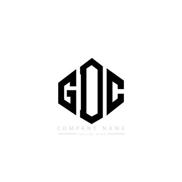 GDC letter logo design with polygon shape. GDC polygon logo monogram. GDC cube logo design. GDC hexagon vector logo template white and black colors. GDC monogram, GDC business and real estate logo. 