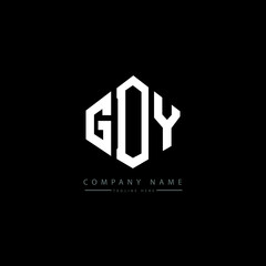 GDY letter logo design with polygon shape. GDY polygon logo monogram. GDY cube logo design. GDY hexagon vector logo template white and black colors. GDY monogram, GDY business and real estate logo.  - obrazy, fototapety, plakaty