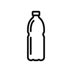 Bottle icon. Black outline linear sketch silhouette. Side view. Vector simple flat graphic illustration. The isolated object on a white background. Isolate.
