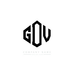Obraz premium GDV letter logo design with polygon shape. GDV polygon logo monogram. GDV cube logo design. GDV hexagon vector logo template white and black colors. GDV monogram, GDV business and real estate logo. 