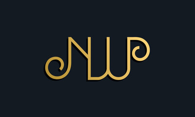 Fototapeta na wymiar Luxury fashion initial letter NW logo.