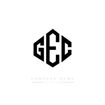 GEC letter logo design with polygon shape. GEC polygon logo monogram. GEC cube logo design. GEC hexagon vector logo template white and black colors. GEC monogram, GEC business and real estate logo. 