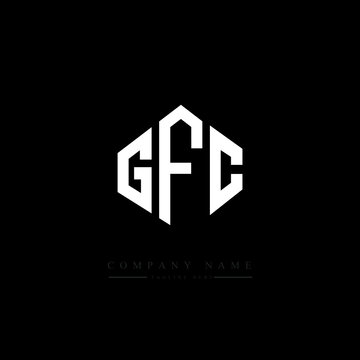 GFC letter logo design with polygon shape. GFC polygon logo monogram. GFC cube logo design. GFC hexagon vector logo template white and black colors. GFC monogram, GFC business and real estate logo. 