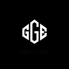 GGE letter logo design with polygon shape. GGE polygon logo monogram. GGE cube logo design. GGE hexagon vector logo template white and black colors. GGE monogram, GGE business and real estate logo. 