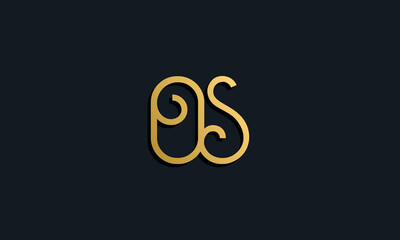 Luxury fashion initial letter OS logo.