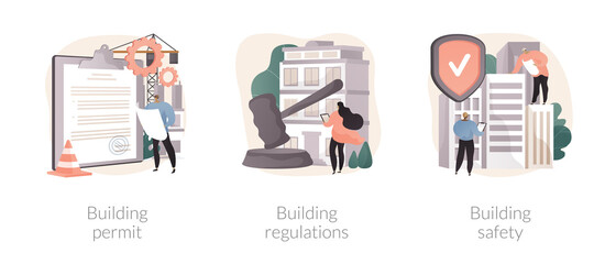 Construction business abstract concept vector illustrations.