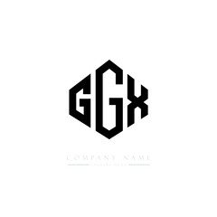 GGX letter logo design with polygon shape. GGX polygon logo monogram. GGX cube logo design. GGX hexagon vector logo template white and black colors. GGX monogram, GGX business and real estate logo. 