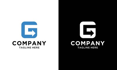 G Letter Arrow Icon Vector Logo Template Illustration Design. 