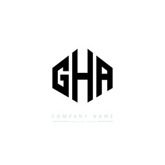 GHA letter logo design with polygon shape. GHA polygon logo monogram. GHA cube logo design. GHA hexagon vector logo template white and black colors. GHA monogram, GHA business and real estate logo. 