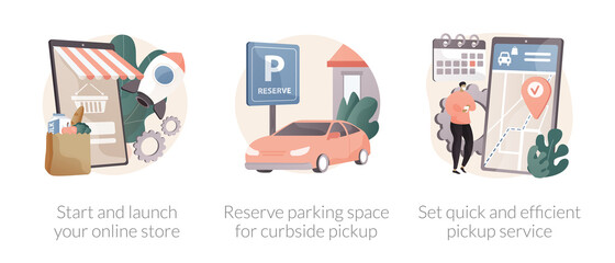 Online store pickup service abstract concept vector illustrations. © Visual Generation