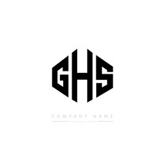 GHS letter logo design with polygon shape. GHS polygon logo monogram. GHS cube logo design. GHS hexagon vector logo template white and black colors. GHS monogram, GHS business and real estate logo. 