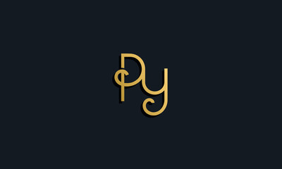 Luxury fashion initial letter PY logo.