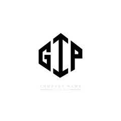 GIP letter logo design with polygon shape. GIP polygon logo monogram. GIP cube logo design. GIP hexagon vector logo template white and black colors. GIP monogram, GIP business and real estate logo. 