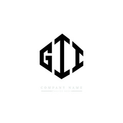 GII letter logo design with polygon shape. GII polygon logo monogram. GII cube logo design. GII hexagon vector logo template white and black colors. GII monogram, GII business and real estate logo. 