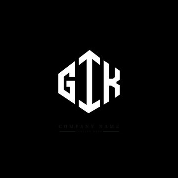 GIK letter logo design with polygon shape. GIK polygon logo monogram. GIK cube logo design. GIK hexagon vector logo template white and black colors. GIK monogram, GIK business and real estate logo. 