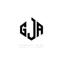 GJA letter logo design with polygon shape. GJA polygon logo monogram. GJA cube logo design. GJA hexagon vector logo template white and black colors. GJA monogram, GJA business and real estate logo. 