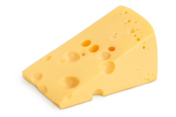 piece of cheese isolated on white background with clipping path and full depth of field