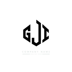 GJI letter logo design with polygon shape. GJI polygon logo monogram. GJI cube logo design. GJI hexagon vector logo template white and black colors. GJI monogram, GJI business and real estate logo. 