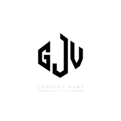 GJV letter logo design with polygon shape. GJV polygon logo monogram. GJV cube logo design. GJV hexagon vector logo template white and black colors. GJV monogram, GJV business and real estate logo. 