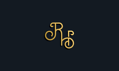 Luxury fashion initial letter RH logo.