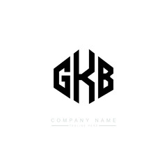 GKB letter logo design with polygon shape. GKB polygon logo monogram. GKB cube logo design. GKB hexagon vector logo template white and black colors. GKB monogram, GKB business and real estate logo. 