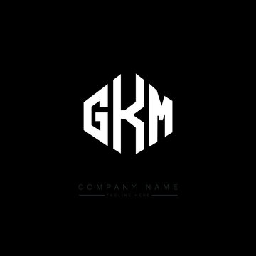 GKM letter logo design with polygon shape. GKM polygon logo monogram. GKM cube logo design. GKM hexagon vector logo template white and black colors. GKM monogram, GKM business and real estate logo. 