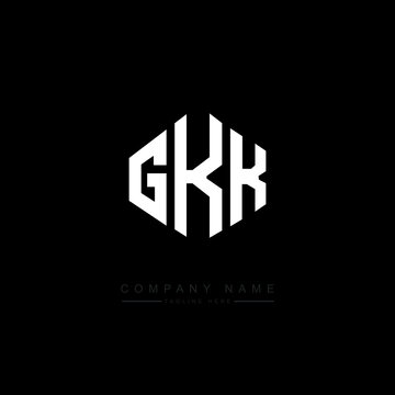 GKK letter logo design with polygon shape. GKK polygon logo monogram. GKK cube logo design. GKK hexagon vector logo template white and black colors. GKK monogram, GKK business and real estate logo. 