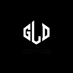 GLD letter logo design with polygon shape. GLD polygon logo monogram. GLD cube logo design. GLD hexagon vector logo template white and black colors. GLD monogram, GLD business and real estate logo. 