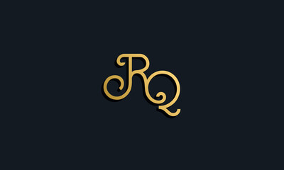 Luxury fashion initial letter RQ logo.