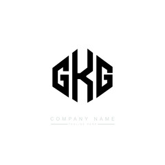 GKG letter logo design with polygon shape. GKG polygon logo monogram. GKG cube logo design. GKG hexagon vector logo template white and black colors. GKG monogram, GKG business and real estate logo. 