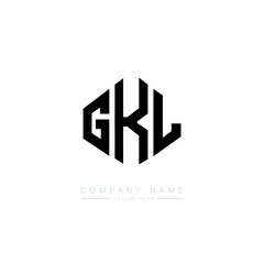GKL letter logo design with polygon shape. GKL polygon logo monogram. GKL cube logo design. GKL hexagon vector logo template white and black colors. GKL monogram, GKL business and real estate logo. 