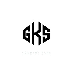 GKS letter logo design with polygon shape. GKS polygon logo monogram. GKS cube logo design. GKS hexagon vector logo template white and black colors. GKS monogram, GKS business and real estate logo. 