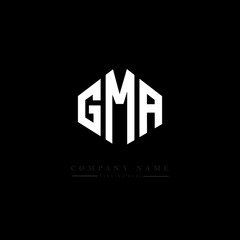 GMA letter logo design with polygon shape. GMA polygon logo monogram. GMA cube logo design. GMA hexagon vector logo template white and black colors. GMA monogram, GMA business and real estate logo. 