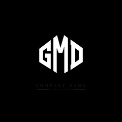 GMD letter logo design with polygon shape. GMD polygon logo monogram. GMD cube logo design. GMD hexagon vector logo template white and black colors. GMD monogram, GMD business and real estate logo. 