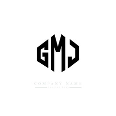 GMJ letter logo design with polygon shape. GMJ polygon logo monogram. GMJ cube logo design. GMJ hexagon vector logo template white and black colors. GMJ monogram, GMJ business and real estate logo. 
