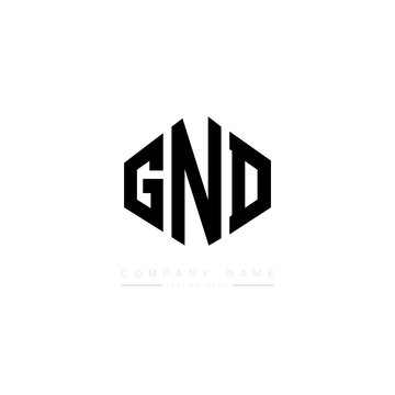 GND letter logo design with polygon shape. GND polygon logo monogram. GND cube logo design. GND hexagon vector logo template white and black colors. GND monogram, GND business and real estate logo. 