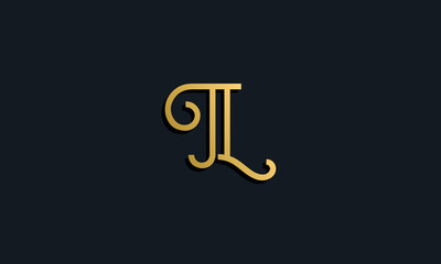 Luxury fashion initial letter TL logo.