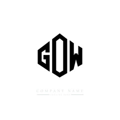 GOW letter logo design with polygon shape. GOW polygon logo monogram. GOW cube logo design. GOW hexagon vector logo template white and black colors. GOW monogram, GOW business and real estate logo. 