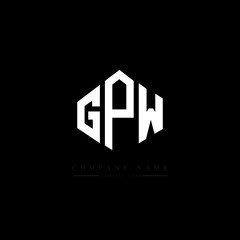 GPW letter logo design with polygon shape. GPW polygon logo monogram. GPW cube logo design. GPW hexagon vector logo template white and black colors. GPW monogram, GPW business and real estate logo. 