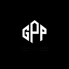 GPP letter logo design with polygon shape. GPP polygon logo monogram. GPP cube logo design. GPP hexagon vector logo template white and black colors. GPP monogram, GPP business and real estate logo. 