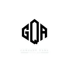 GQA letter logo design with polygon shape. GQA polygon logo monogram. GQA cube logo design. GQA hexagon vector logo template white and black colors. GQA monogram, GQA business and real estate logo. 