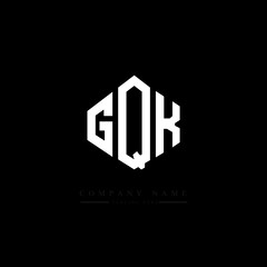 GQK letter logo design with polygon shape. GQK polygon logo monogram. GQK cube logo design. GQK hexagon vector logo template white and black colors. GQK monogram, GQK business and real estate logo. 
