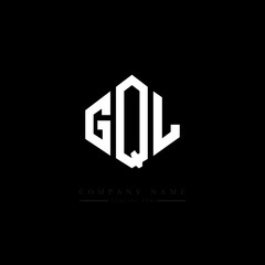 GQL letter logo design with polygon shape. GQL polygon logo monogram. GQL cube logo design. GQL hexagon vector logo template white and black colors. GQL monogram, GQL business and real estate logo. 