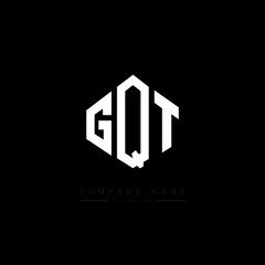 GQT letter logo design with polygon shape. GQT polygon logo monogram. GQT cube logo design. GQT hexagon vector logo template white and black colors. GQT monogram, GQT business and real estate logo. 