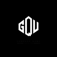 GQU letter logo design with polygon shape. GQU polygon logo monogram. GQU cube logo design. GQU hexagon vector logo template white and black colors. GQU monogram, GQU business and real estate logo. 