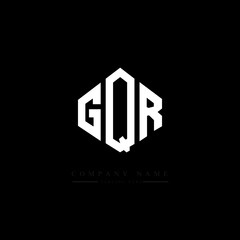 GQR letter logo design with polygon shape. GQR polygon logo monogram. GQR cube logo design. GQR hexagon vector logo template white and black colors. GQR monogram, GQR business and real estate logo. 